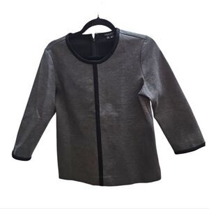 Theory Thora‎ Charcoal Gray Stretch 3/4 Sleeve Top Size Small